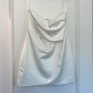 Superdown white silk dress